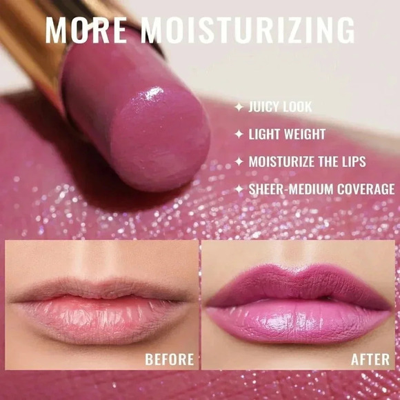 Oulac Mauve Pink Moisture Shine Tinted Lip Balm  Hydrating Lipstick Angel S4 - Picture 4 of 7